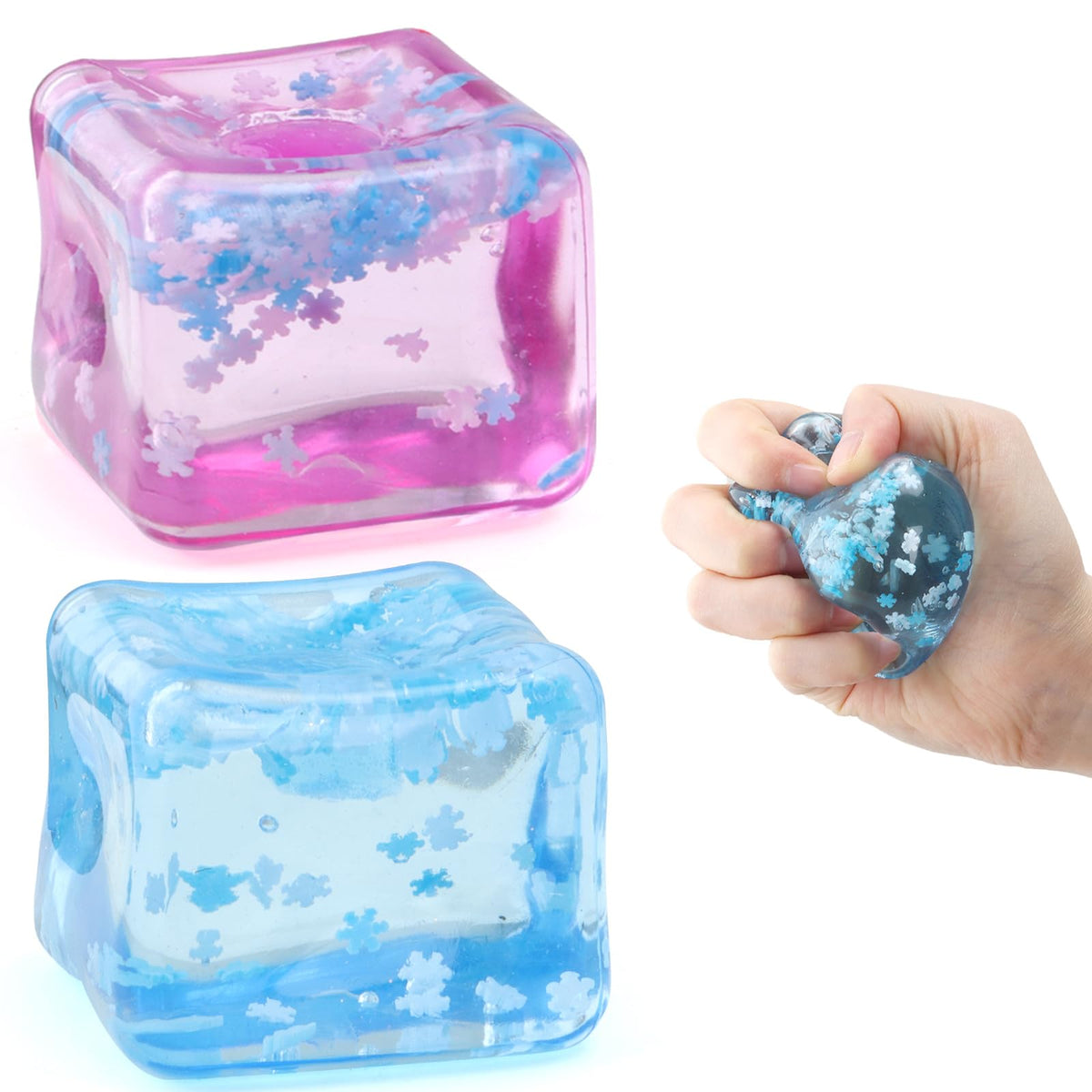 Chridark Ice Cube Fidget Toy blue for on-the-go stress relief