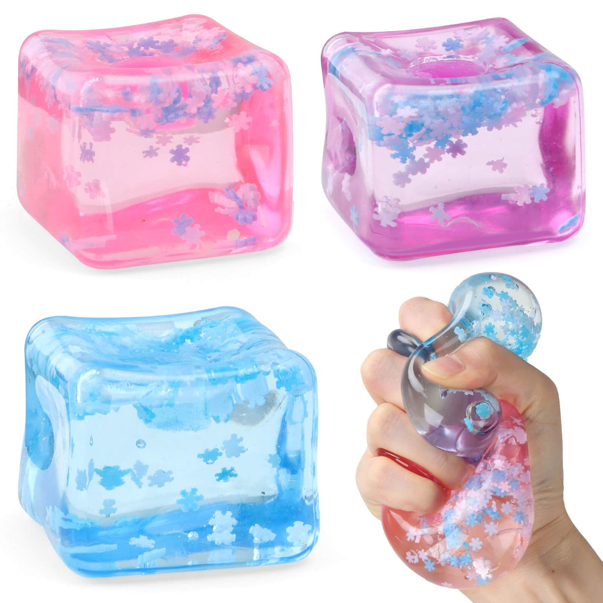 Chridark ice cube fidget blue held for portable stress relief on the go