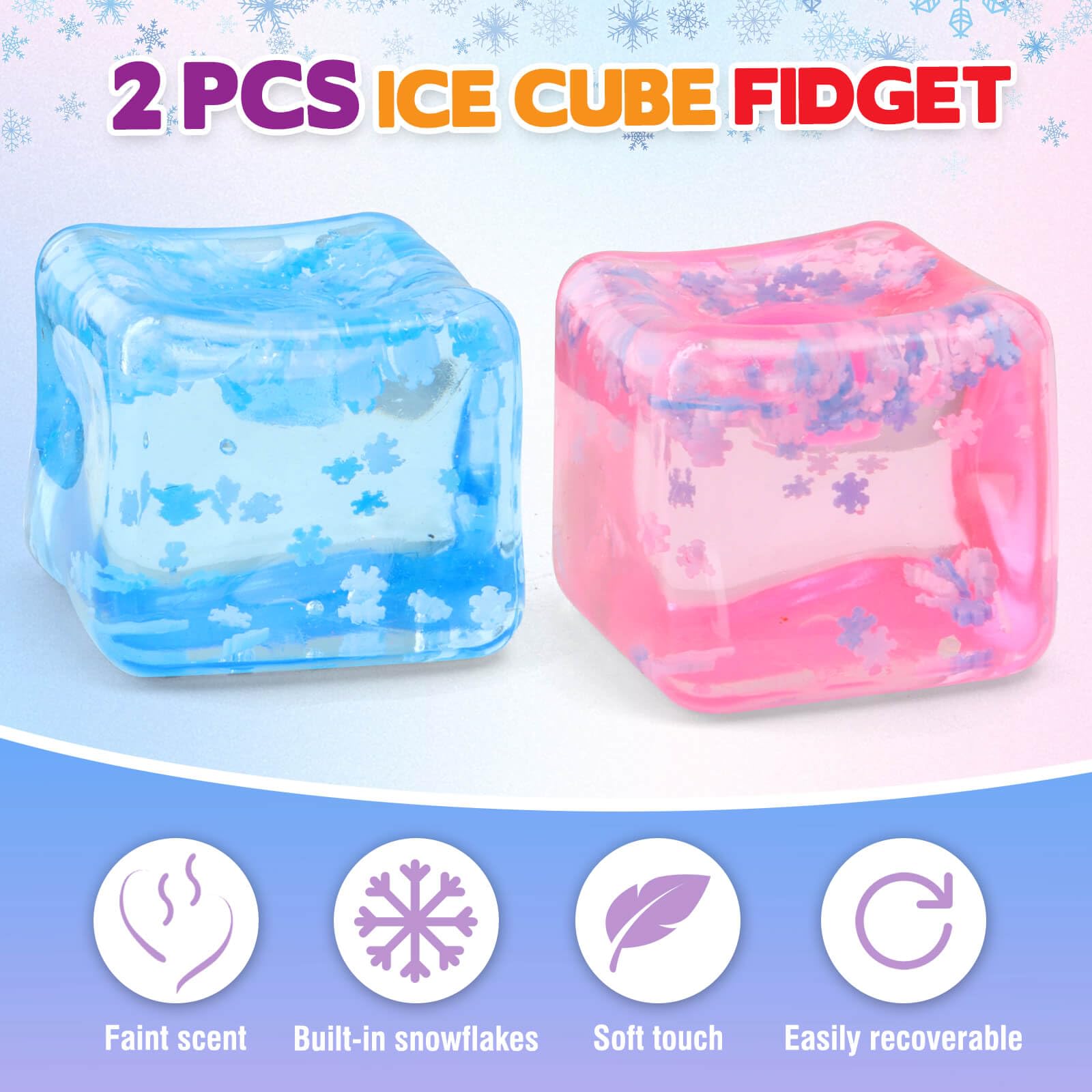 Chridark Ice Cube Fidget Toy pink for focus and calm during study