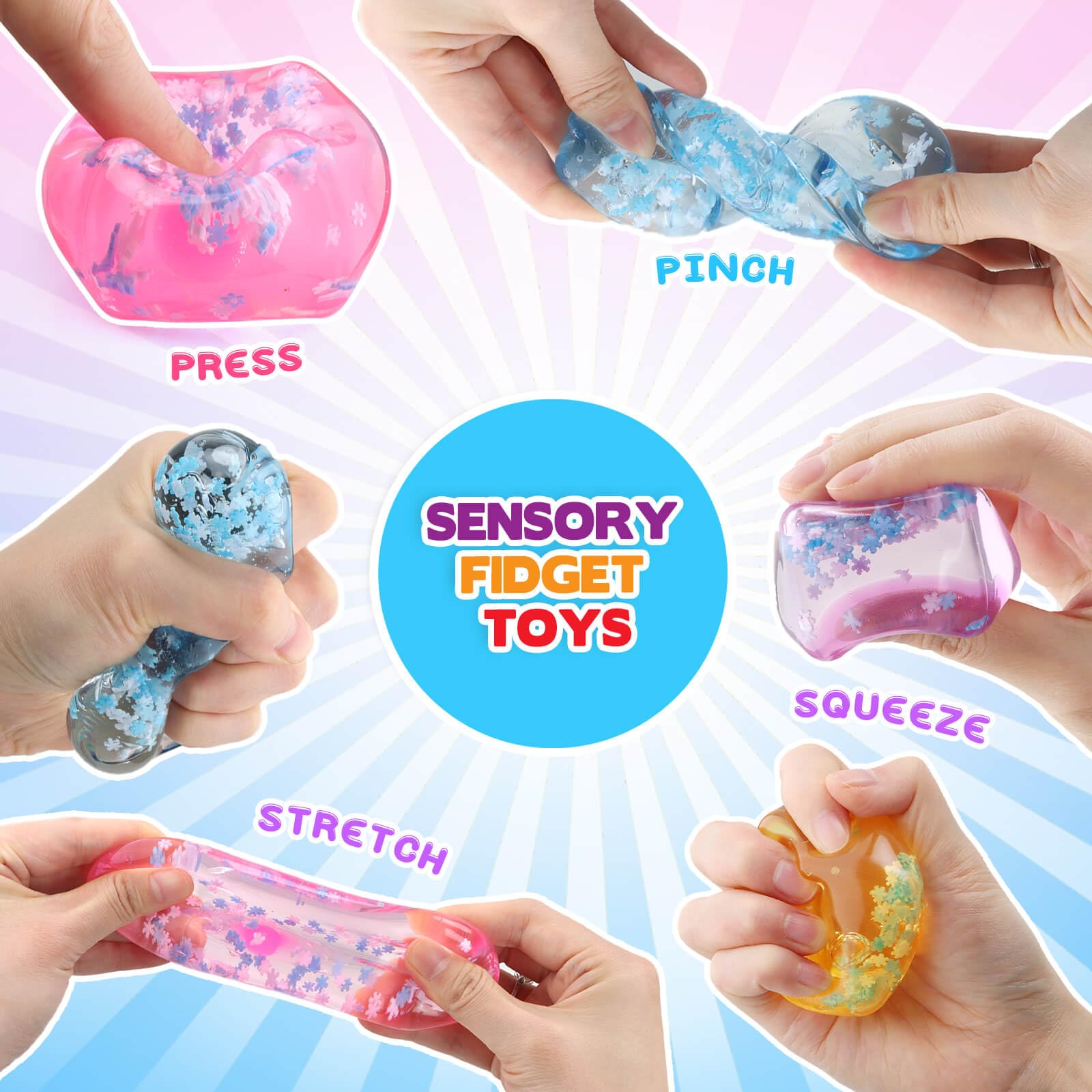 Chridark ice cube purple fidget toy eases tension with soft squeezes.