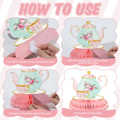 Chrisfall floral tea party decor teapot set enhances photo-worthy moments