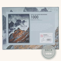 Christian Art Gifts hiker on mountain peak scene for moments of reflection.