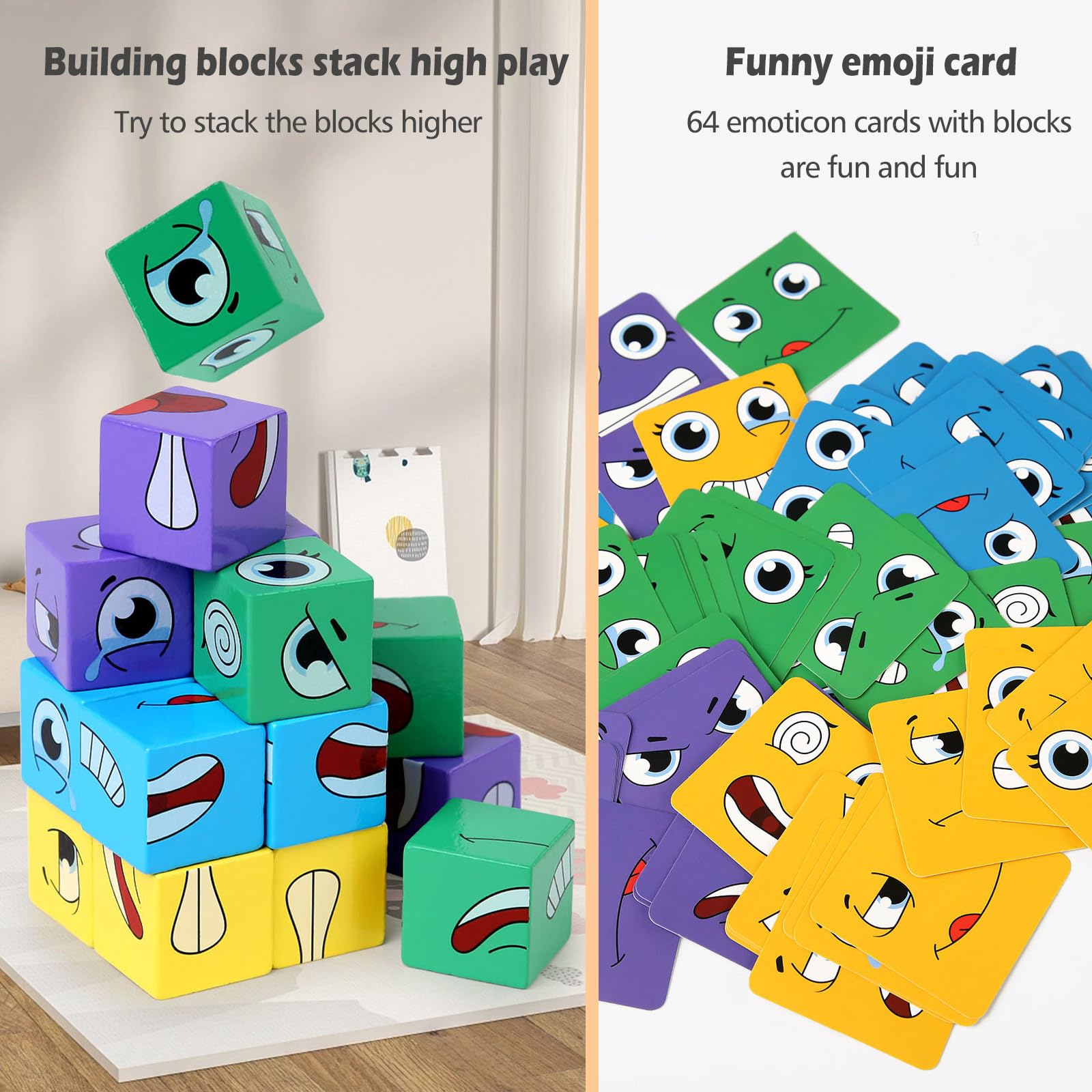ChristmaxStore wooden blocks for face changing cubes support durable, hands-on learning.