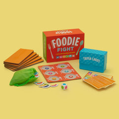 Chronicle Books Foodie Fight die-cut boards for fast, family-friendly trivia.