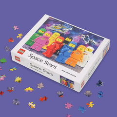 Chronicle Books LEGO Space Stars box and packaging with dimensions aid gifting and storage.
