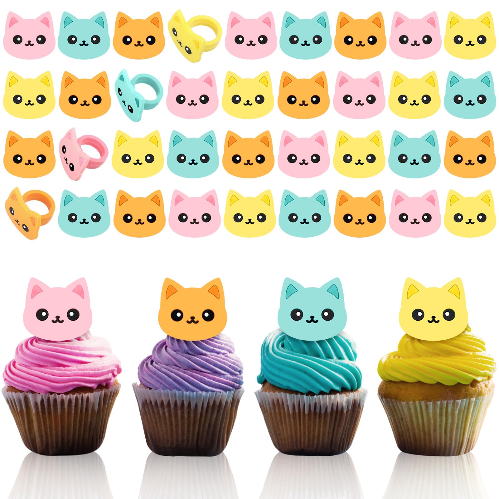 Chuangdi cat cupcake rings style 1 brighten cupcakes for a colorful party