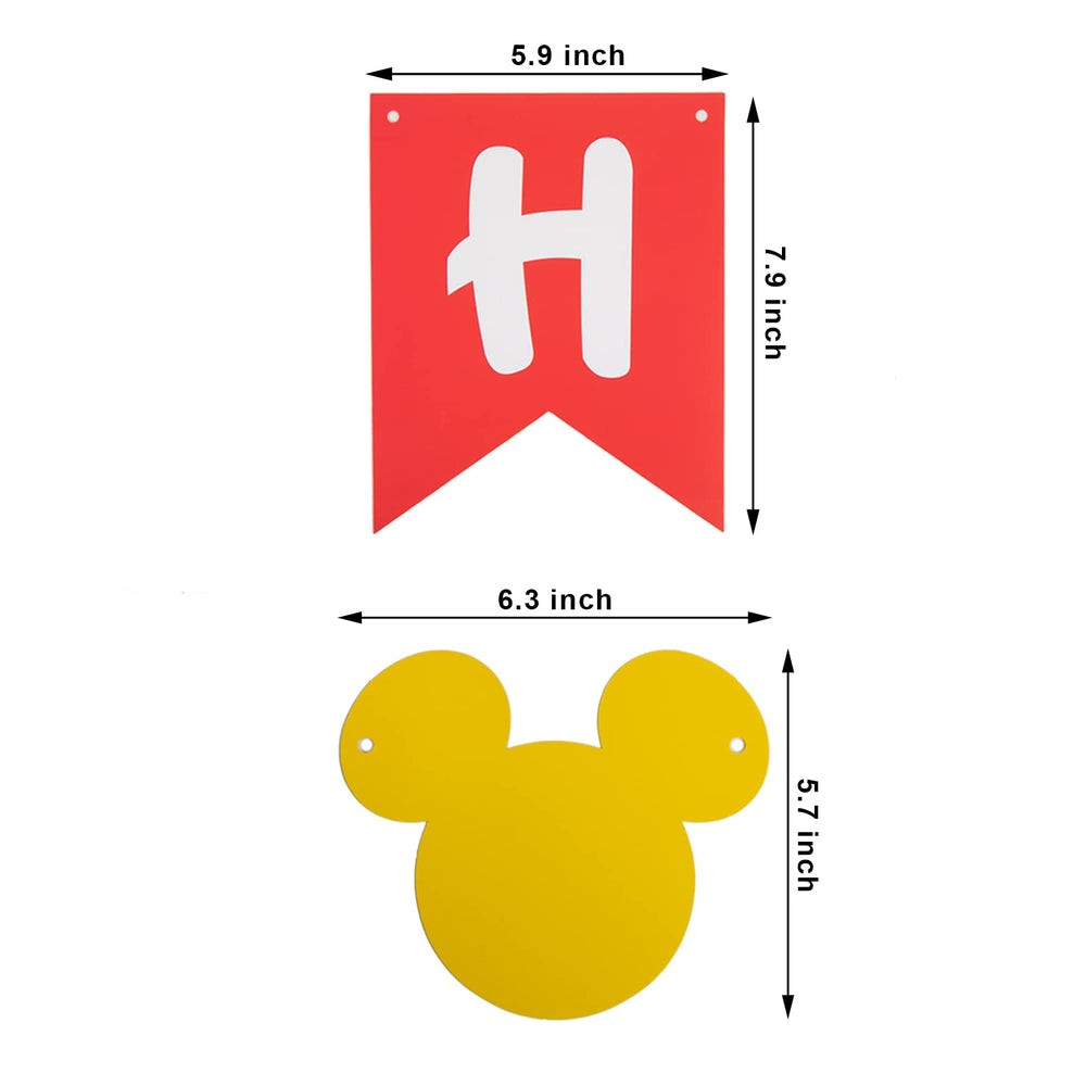 CHuangQi colorful letters banner layout for Mickey-themed celebration