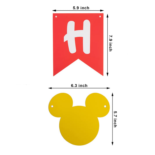 CHuangQi colorful letters banner layout for Mickey-themed celebration