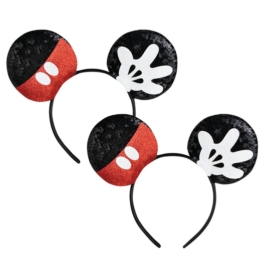CHuangQi mouse ears headband with double-sided sequins for eye-catching party style.