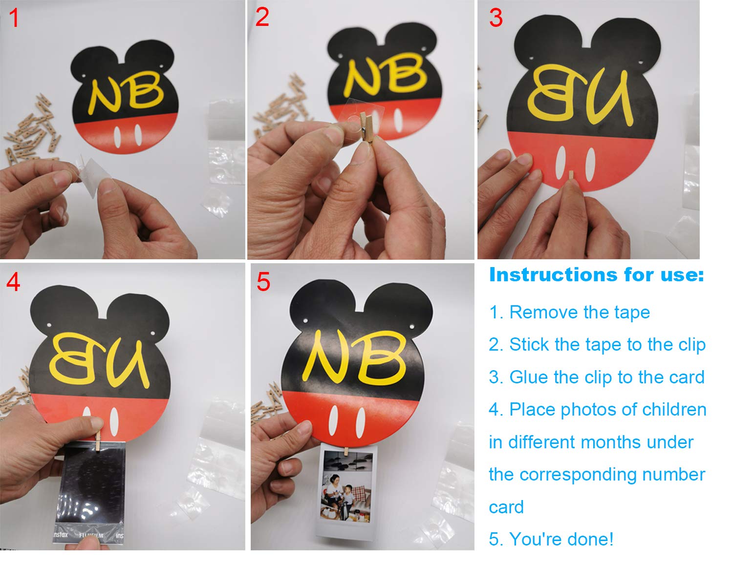 CHuangQi wooden clips and adhesive backing secure banners quickly.