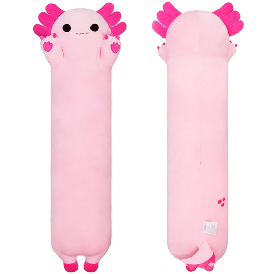 Chubbyjoy axolotl plush 35-inch pink long body pillow for cozy lounging