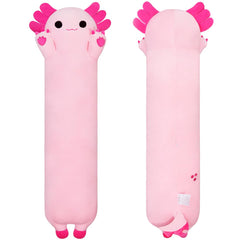 Chubbyjoy axolotl plush 35-inch pink long body pillow for cozy lounging