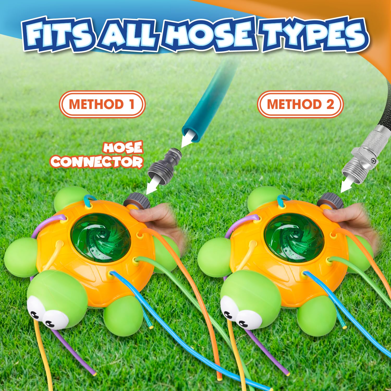 Chuchik spray arc reaching up to eight feet fosters dynamic sprinkler sessions.