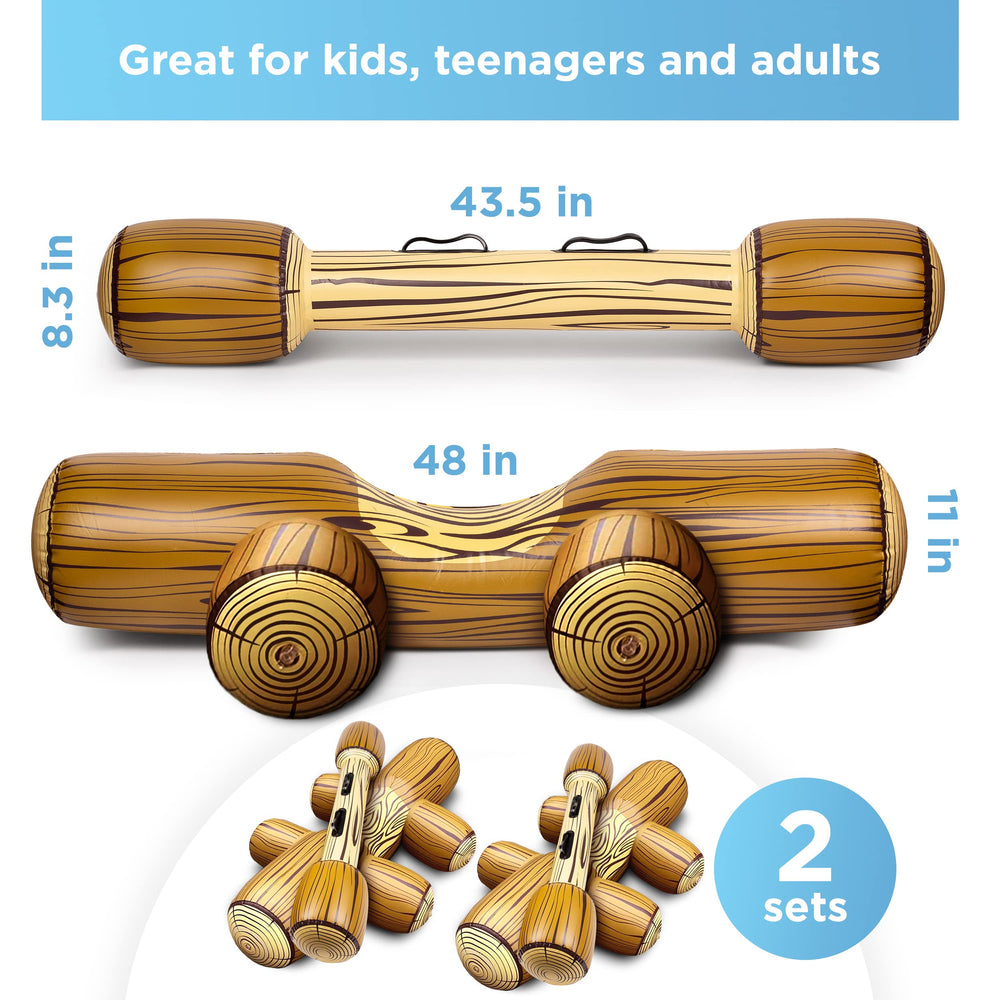 Chuchik inflatable ride-on battle logs side view ready for water play