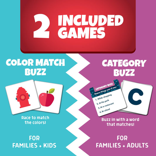 Chuckle & Roar Category Buzz highlights a fast word showdown for groups.