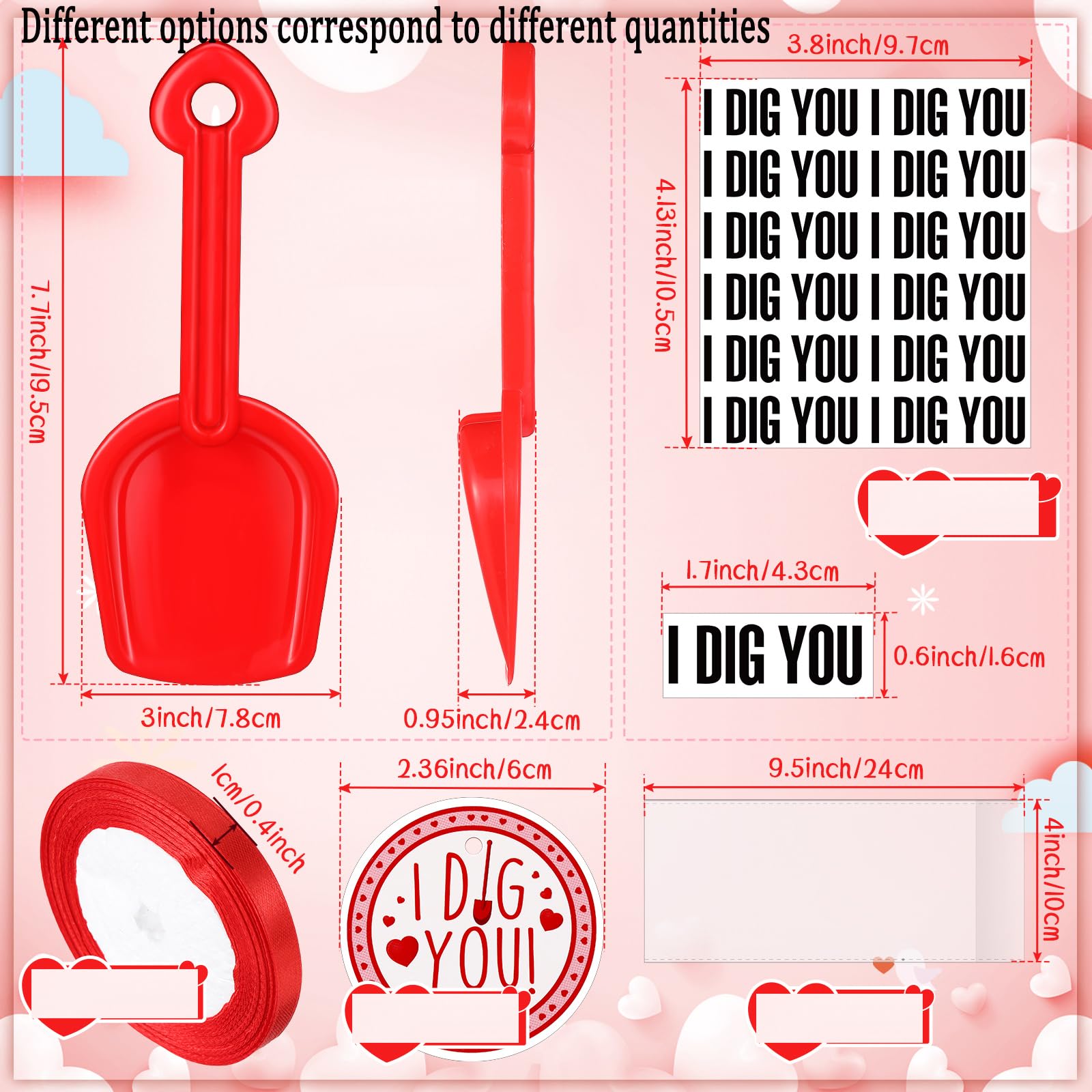Chumia round Dig You tags add romantic notes to candies.