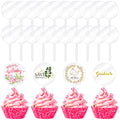 Chunful 30 pack 2 inch circle acrylic topper with stick for easy party cake decoration