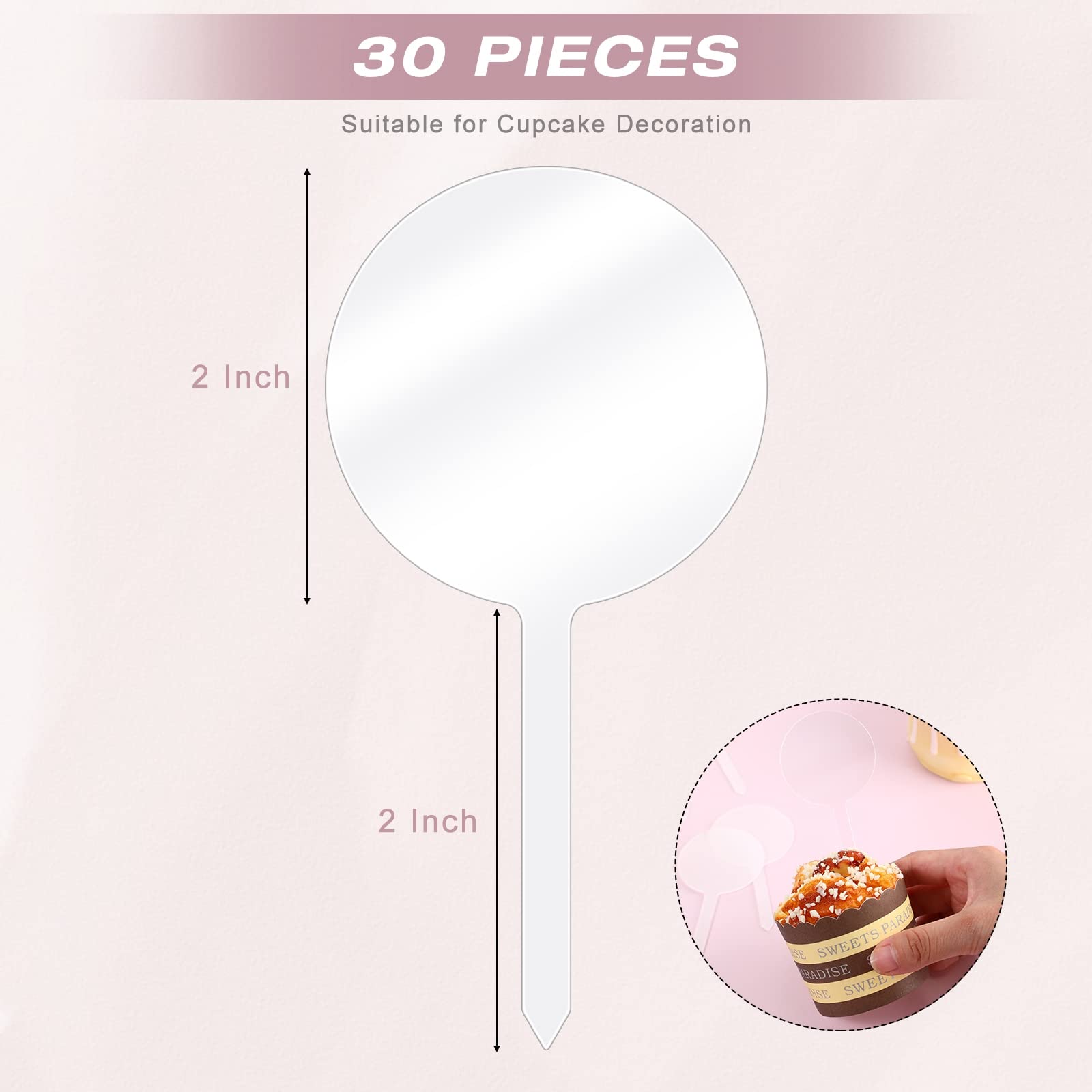 Chunful blank clear round topper closeup for customizable cake designs