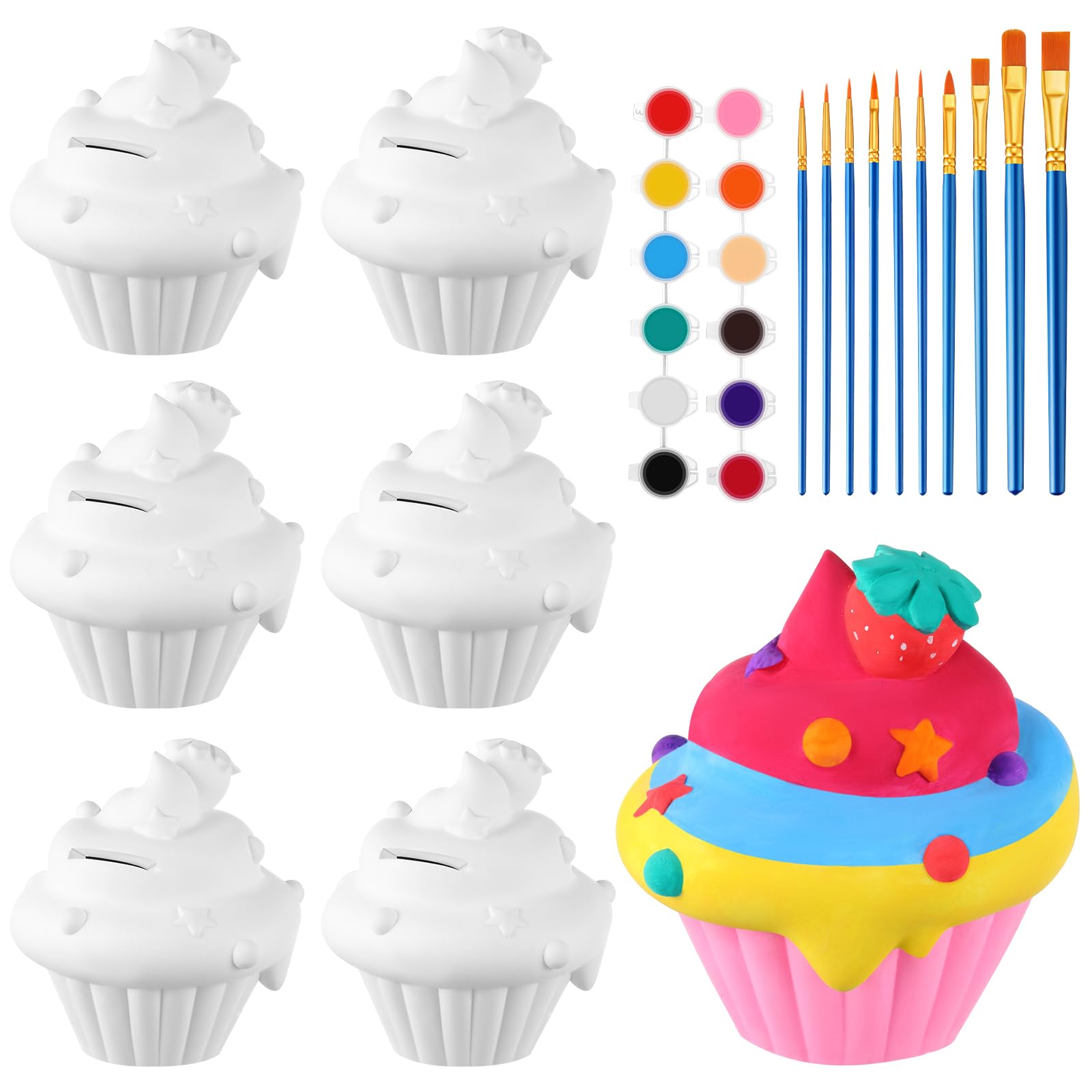 Chunful cupcake piggy bank painting kit inspires family art time