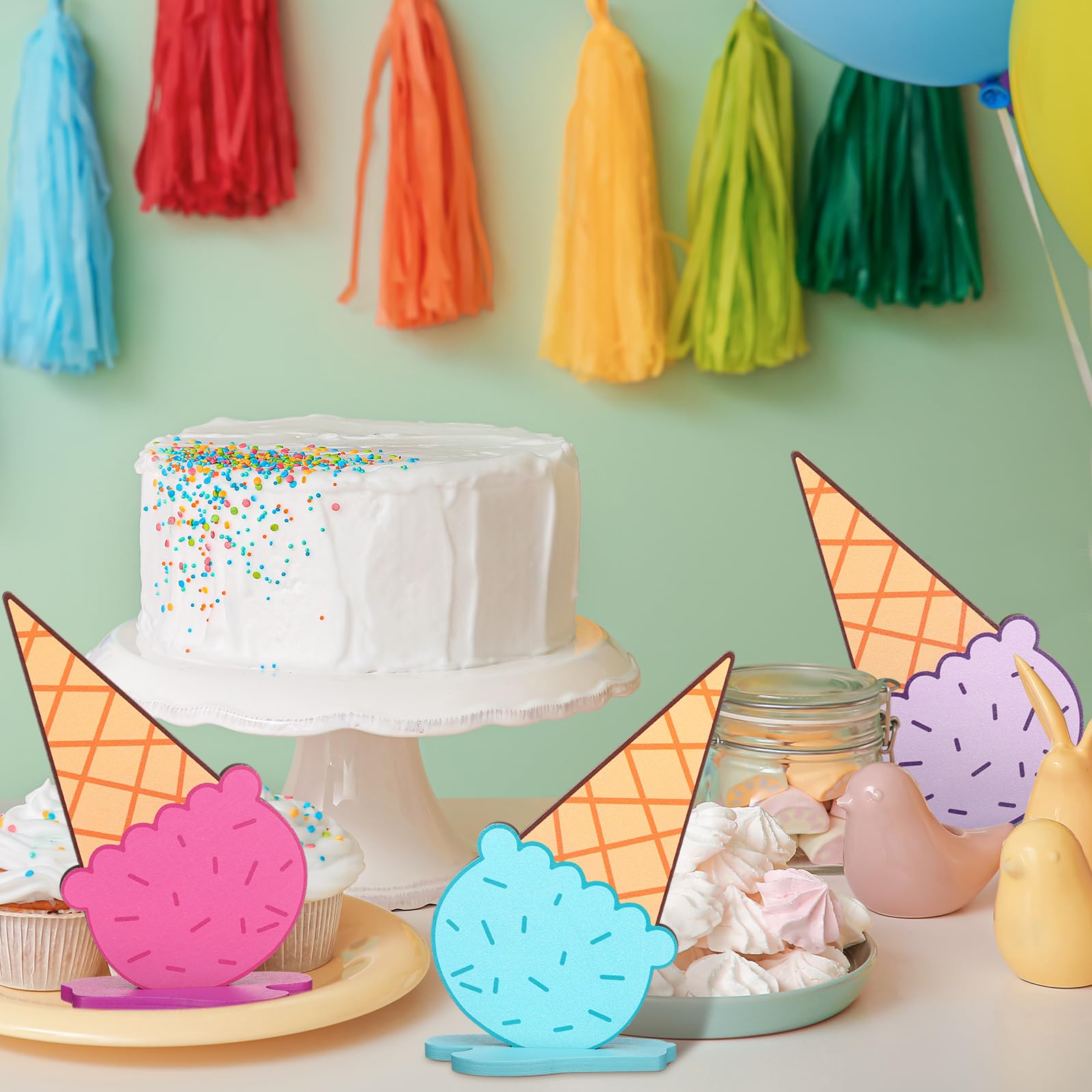 Chunful wooden ice cream sign orange adds cheerful vibes to weddings and graduations.