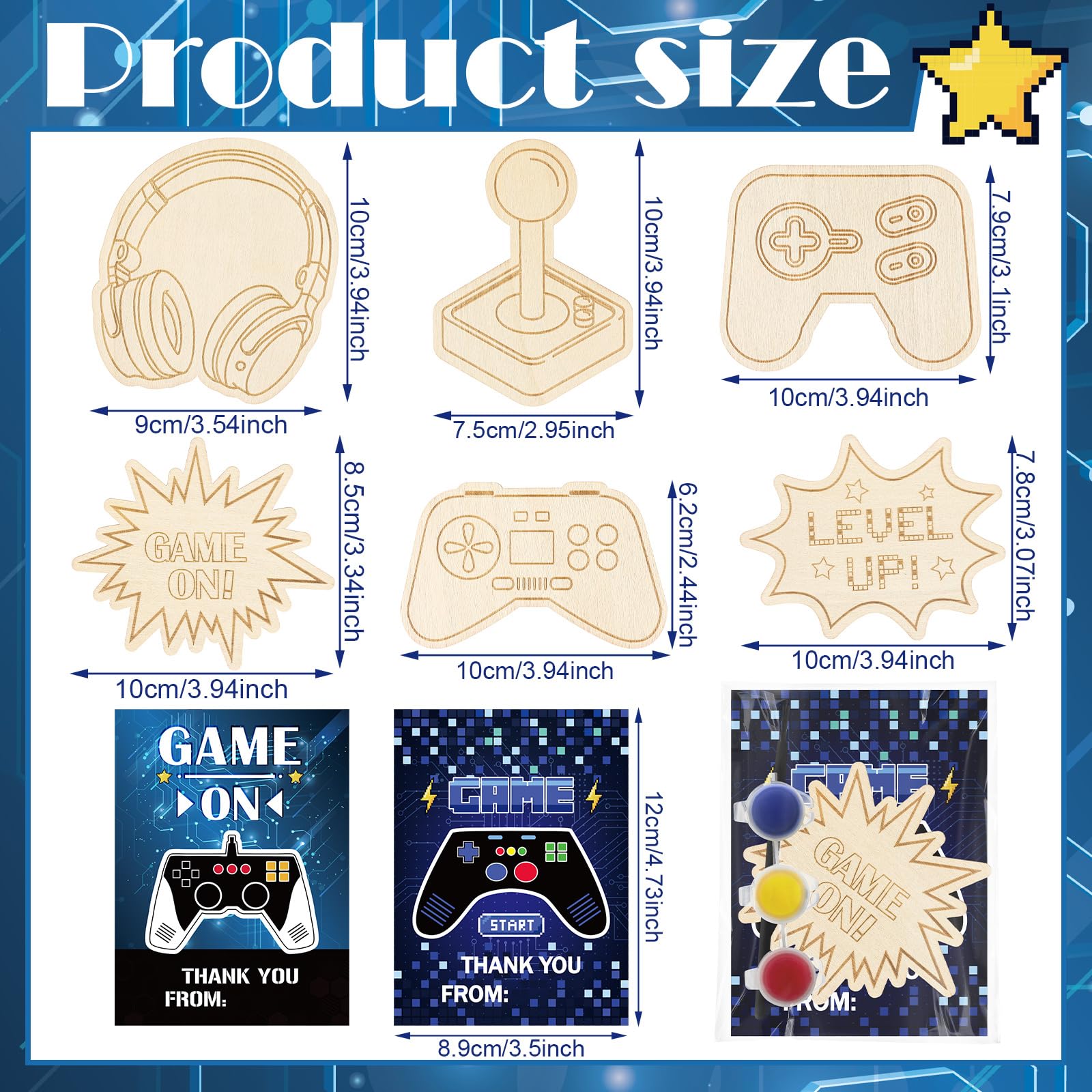 Chunful video game painting piece style 3, child-friendly craft with non-toxic paints