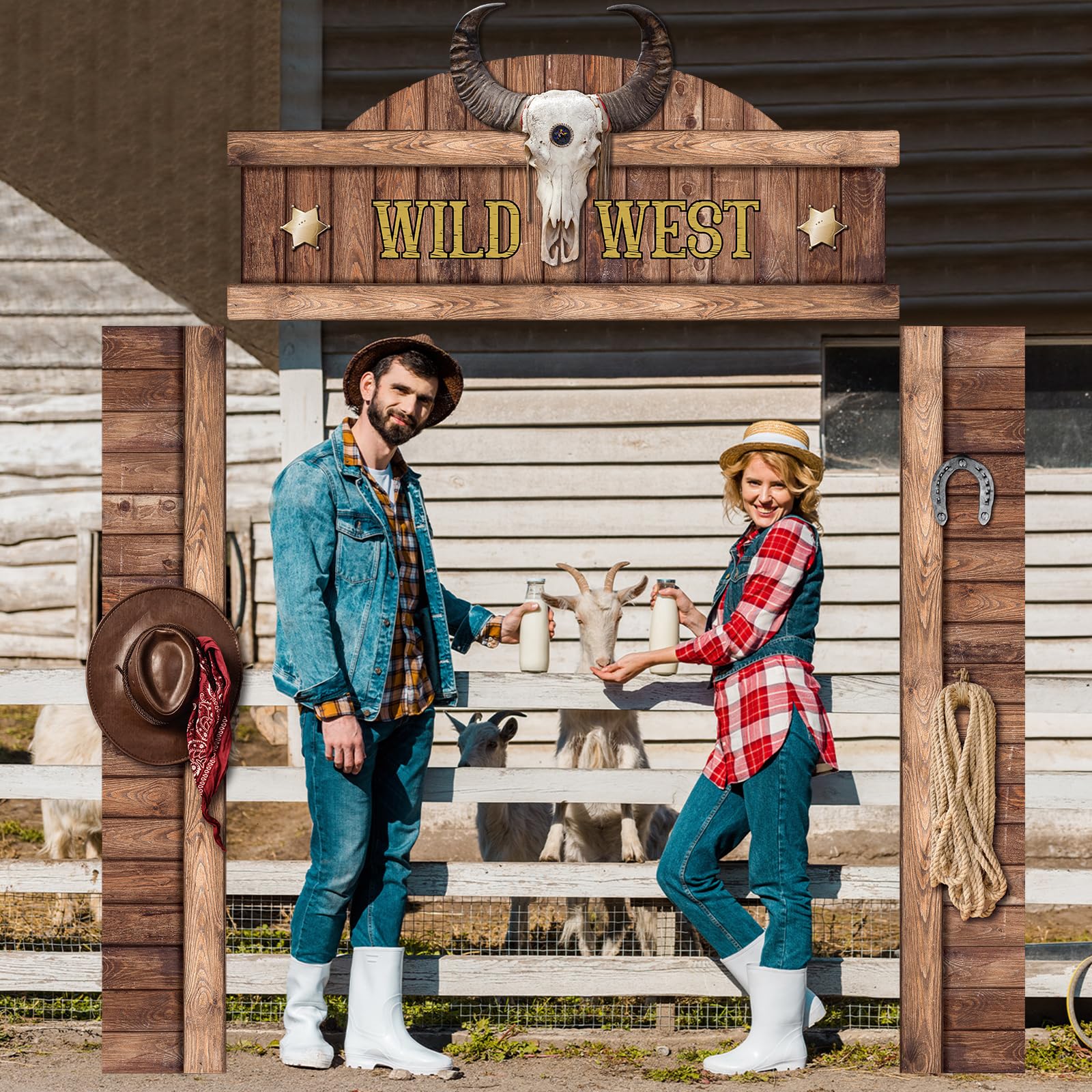 CHUNNIN Western themed door banner suits weddings and festivals.