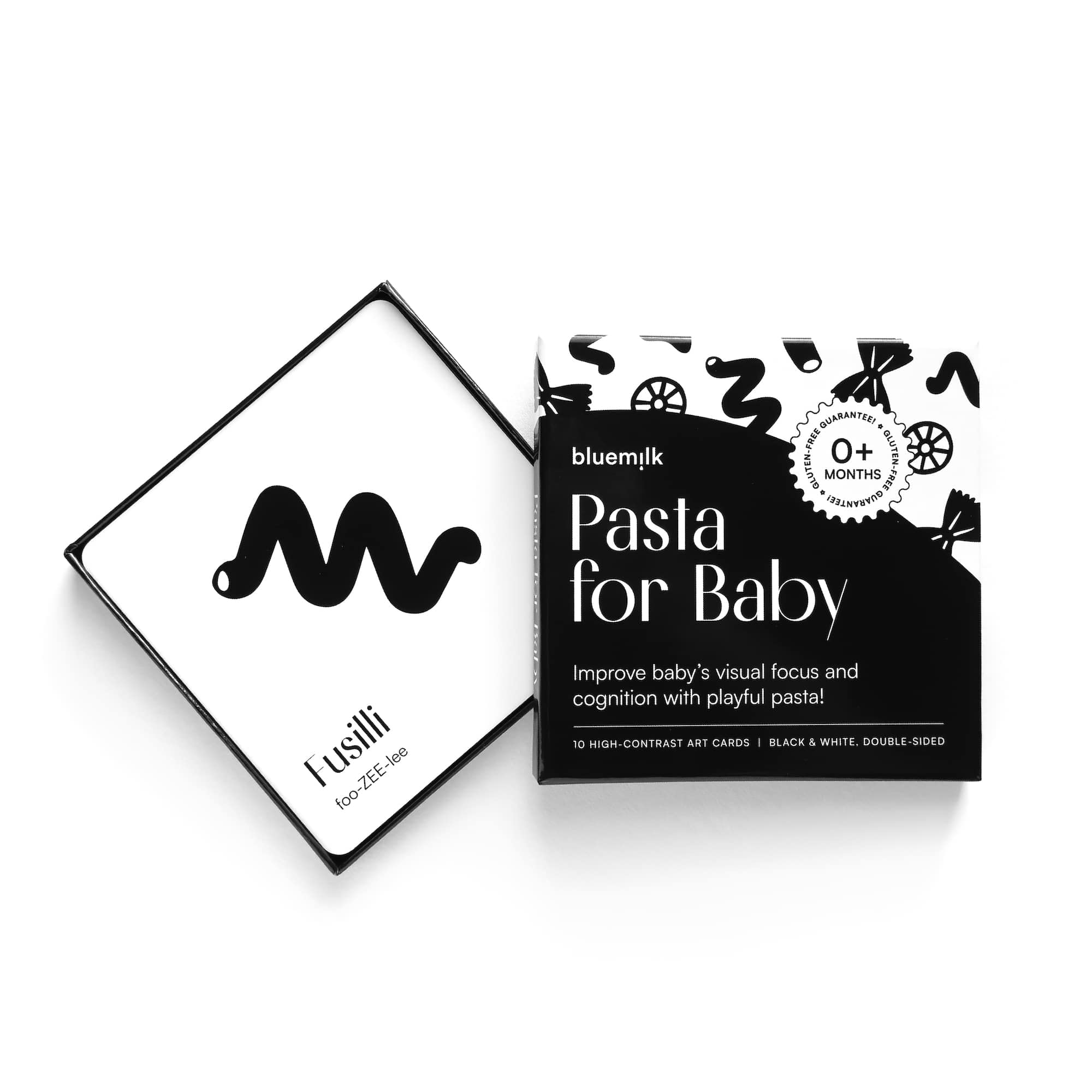 Chunky Deli baby pasta card tummy-time set supports early visual tracking.