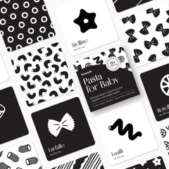 Chunky Deli sensory cards support early visual development with pasta shapes.