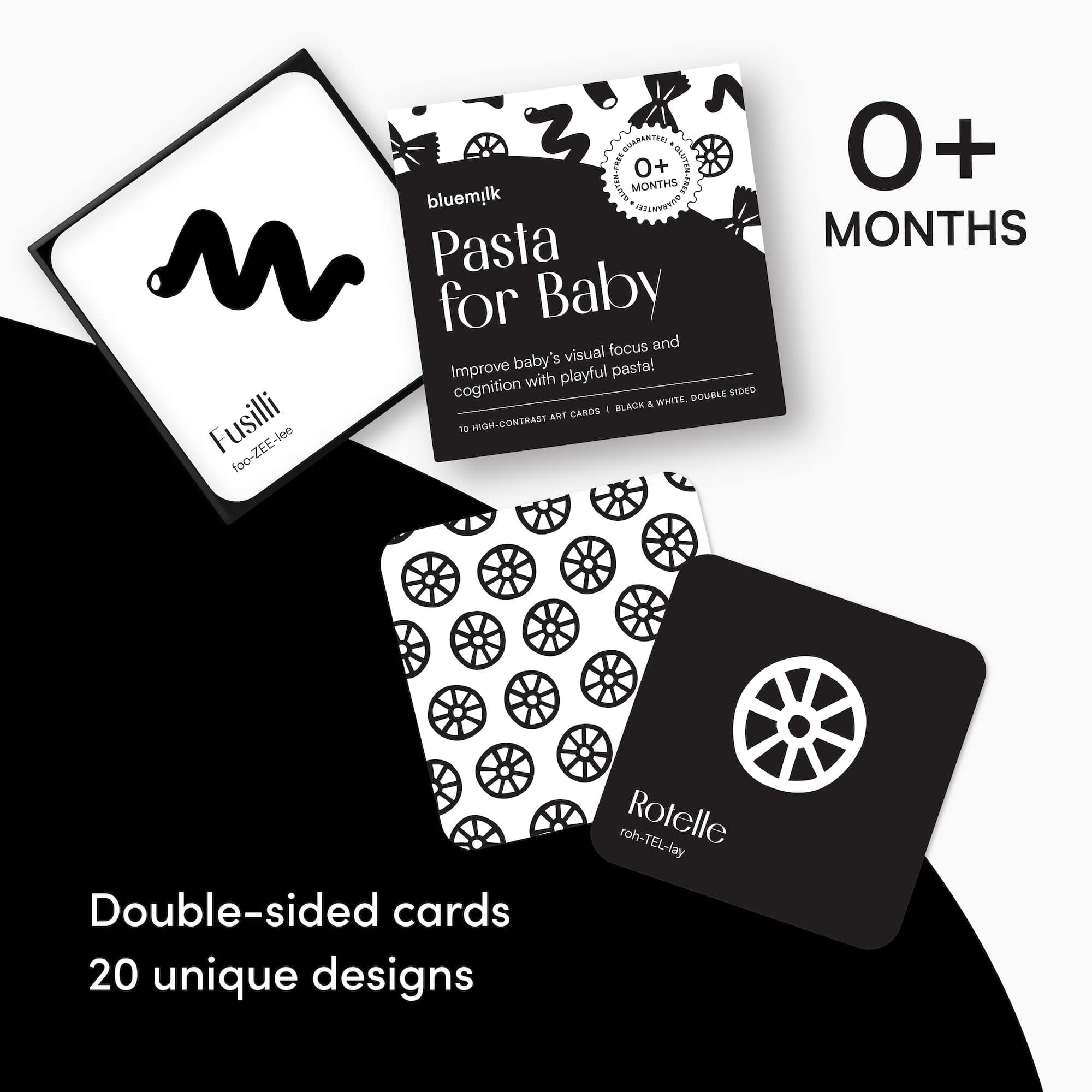 Chunky Deli pasta design flash cards offer durable, easy-to-clean exploration.