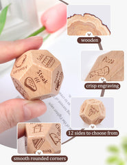ChunlongFour engraved wood dice emphasize quality and readability