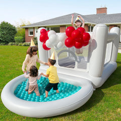 CHUNNIAN White Bounce House exterior for safe backyard play