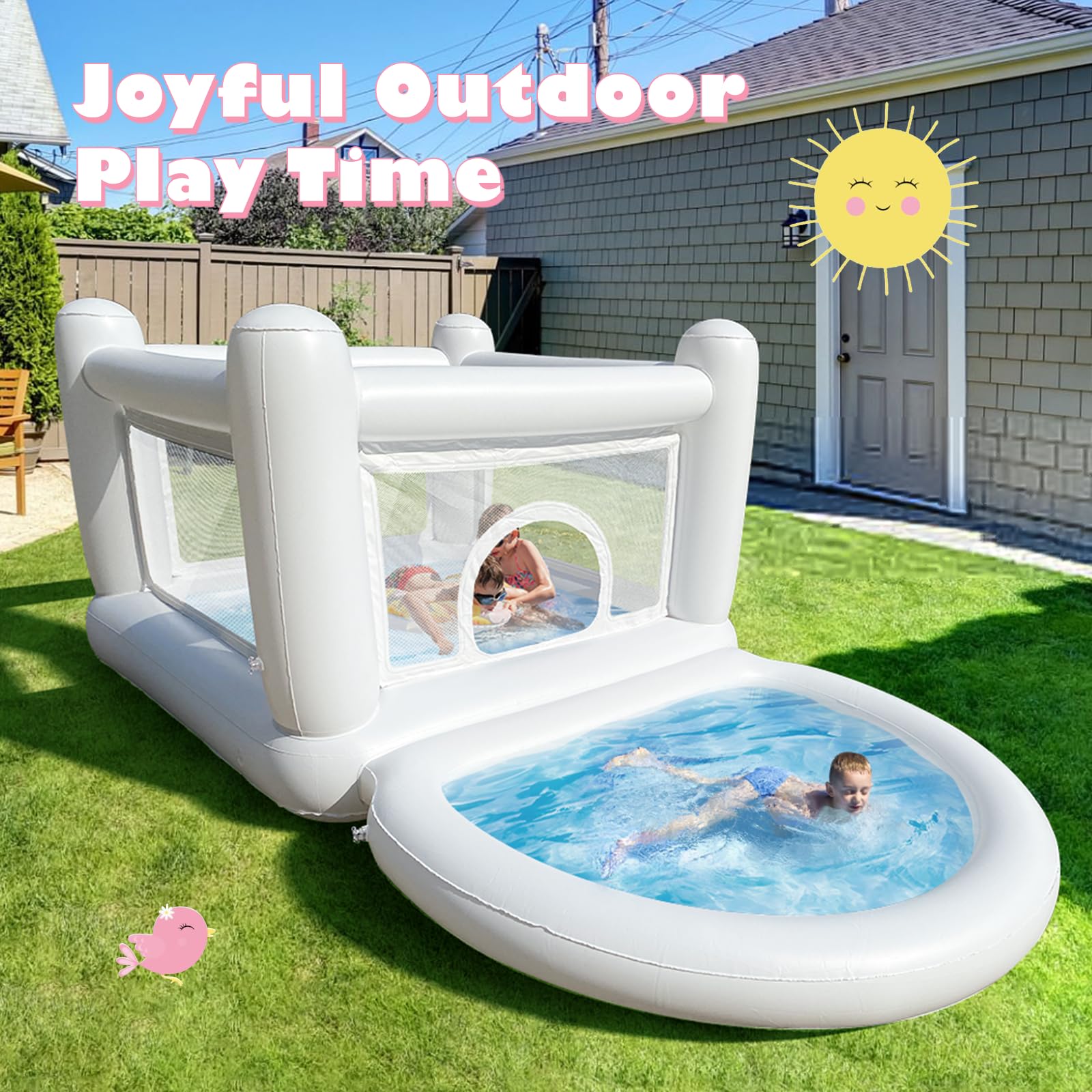 CHUNNIAN White Bounce House indoor outdoor versatility for families