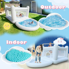 CHUNNIAN White Bounce House jump area with clear supervision