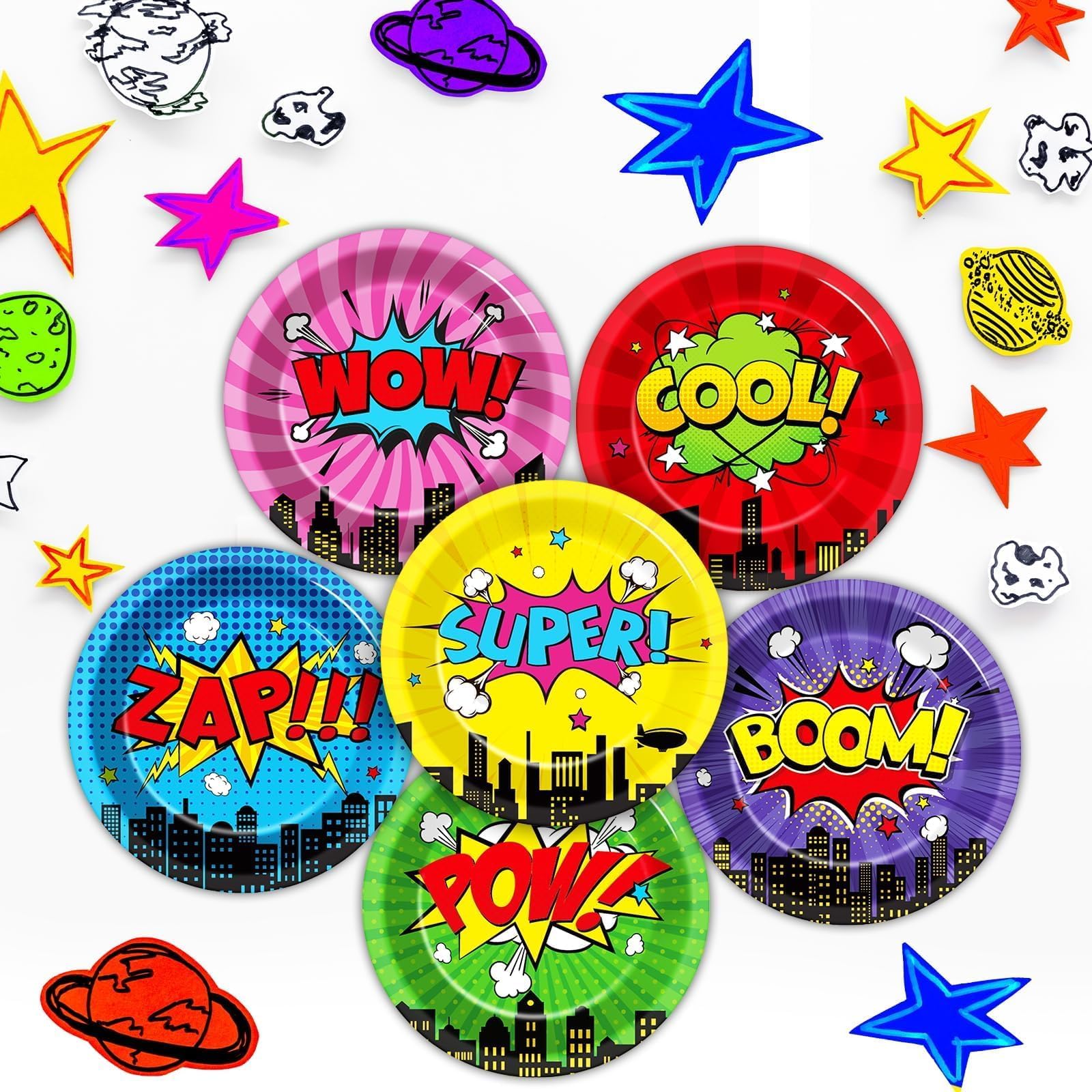 CHUNNIN 60-count hero plates pack for bulk party tableware.