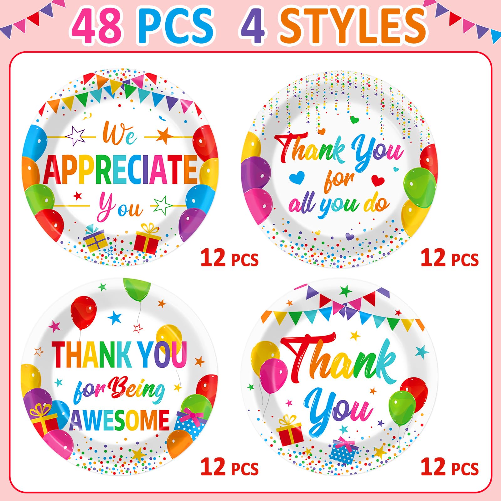 CHUNNIN appreciation plates are durable and resist bending for varied party foods.