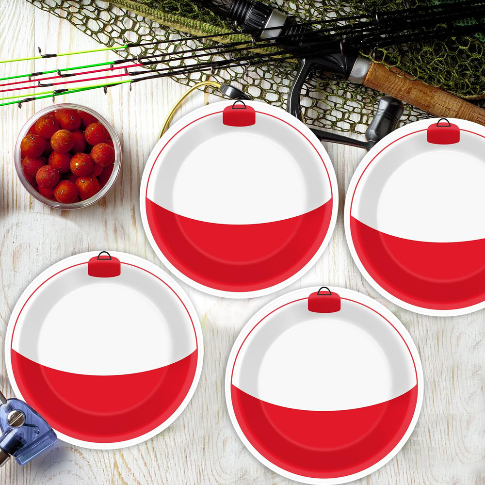 CHUNNIN gone fishing plates provide sturdy, oil-proof surface for desserts.