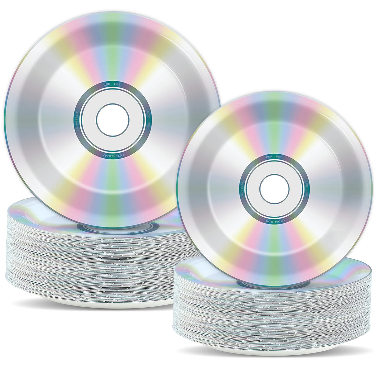 CHUNNIN CD plates 9-inch set, durable and disposable for retro parties.