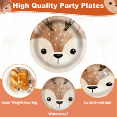 CHUNNIN disposable party tableware makes setup fast at woodland-themed celebrations.