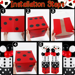 CHUNNIN giant playing cards used as bold centerpieces.
