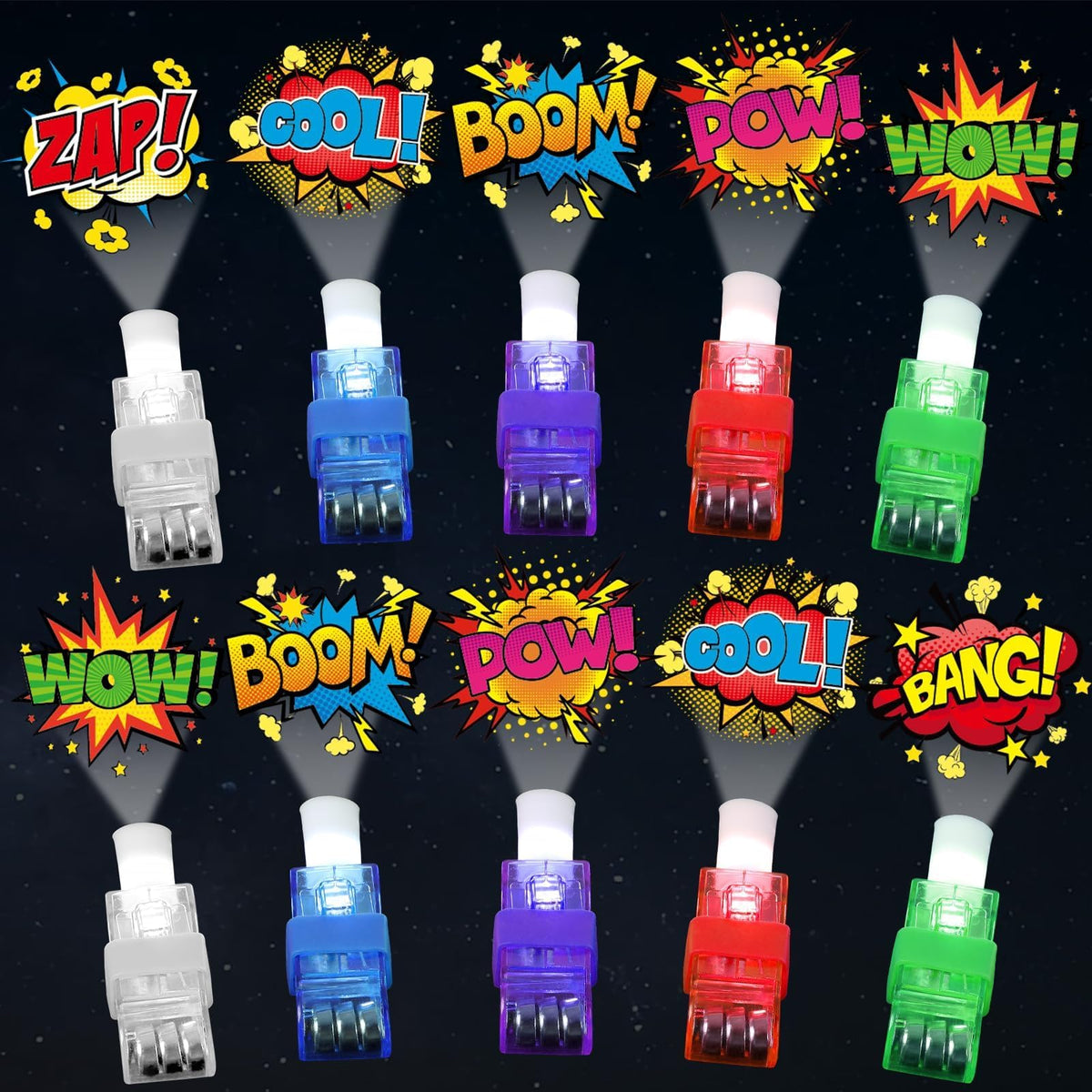 CHUNNIN hero finger light Bang pattern glows, heightening party vibes.