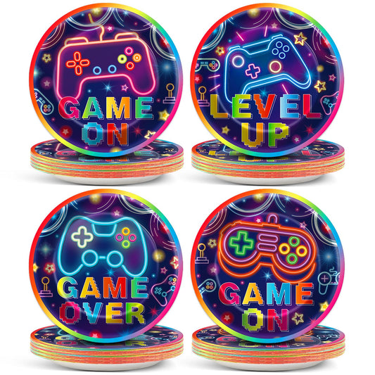 CHUNNIN neon video game plate featuring a controller design for a gamer party.