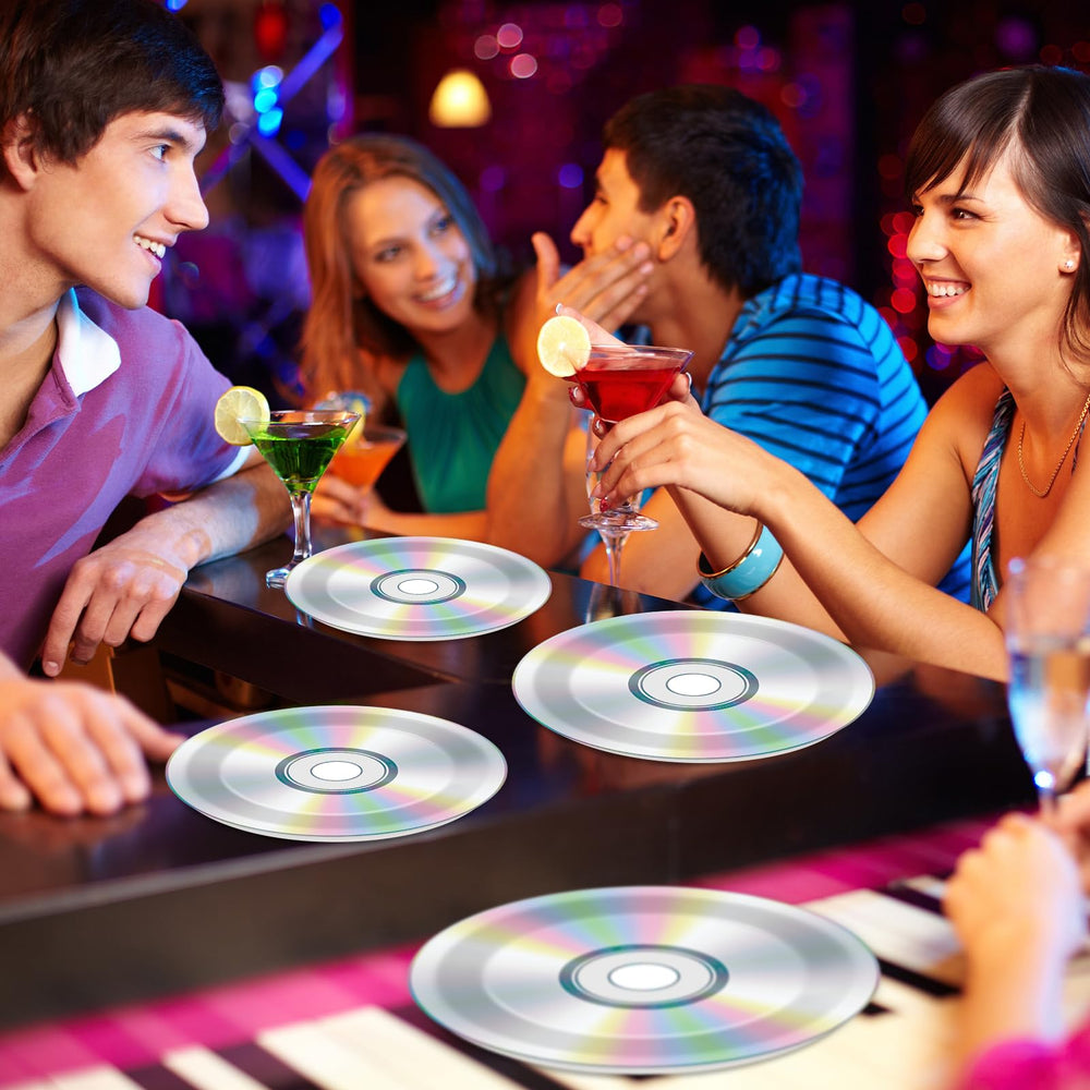 CHUNNIN party table setup with CD plates for a retro vibe.