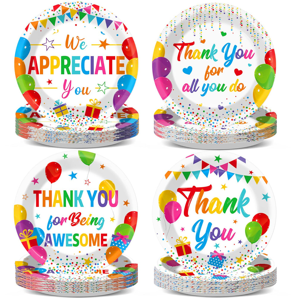 CHUNNIN We Appreciate You plates with colorful designs for festive gatherings.