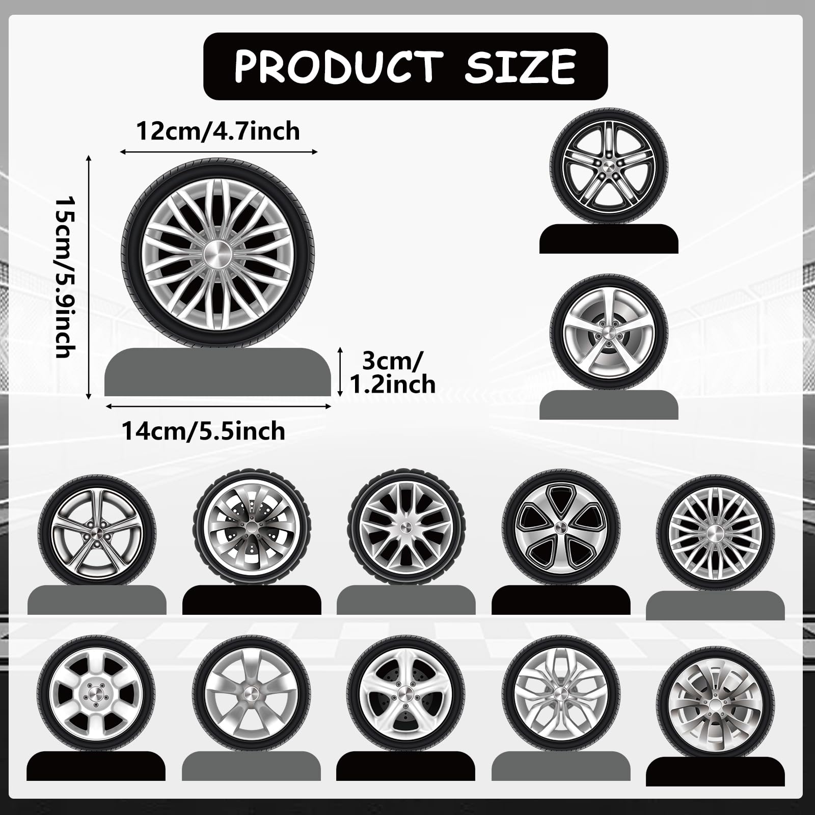 CHUNNIN wheel tire table topper provides stable decor for racing themes.