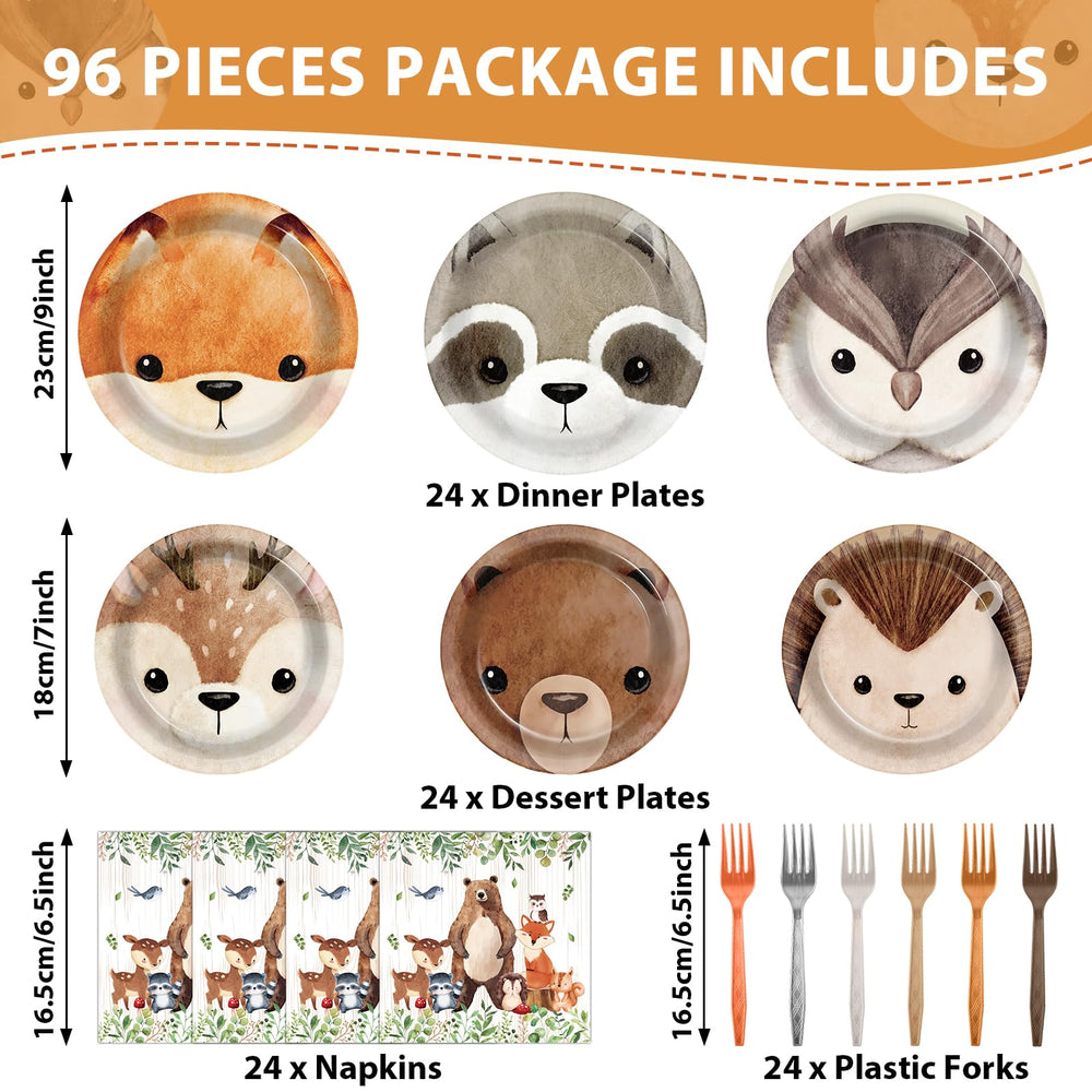 CHUNNIN woodland dessert plates in seven inches with additional designs for kids' treats.