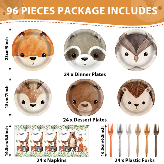 CHUNNIN woodland dessert plates in seven inches with additional designs for kids' treats.