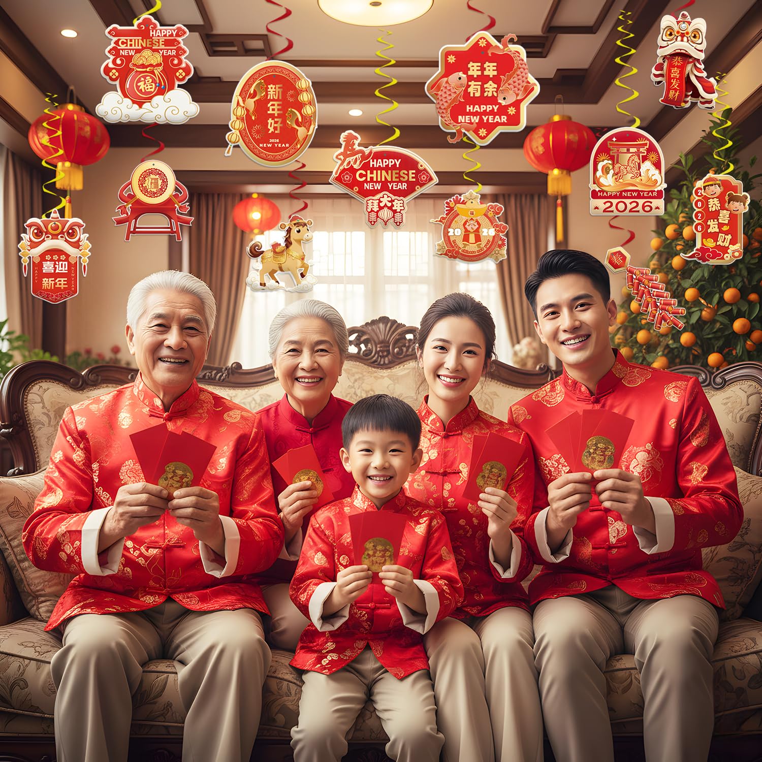 CHYAGCLT year of the horse foil decor as a focal celebratory piece