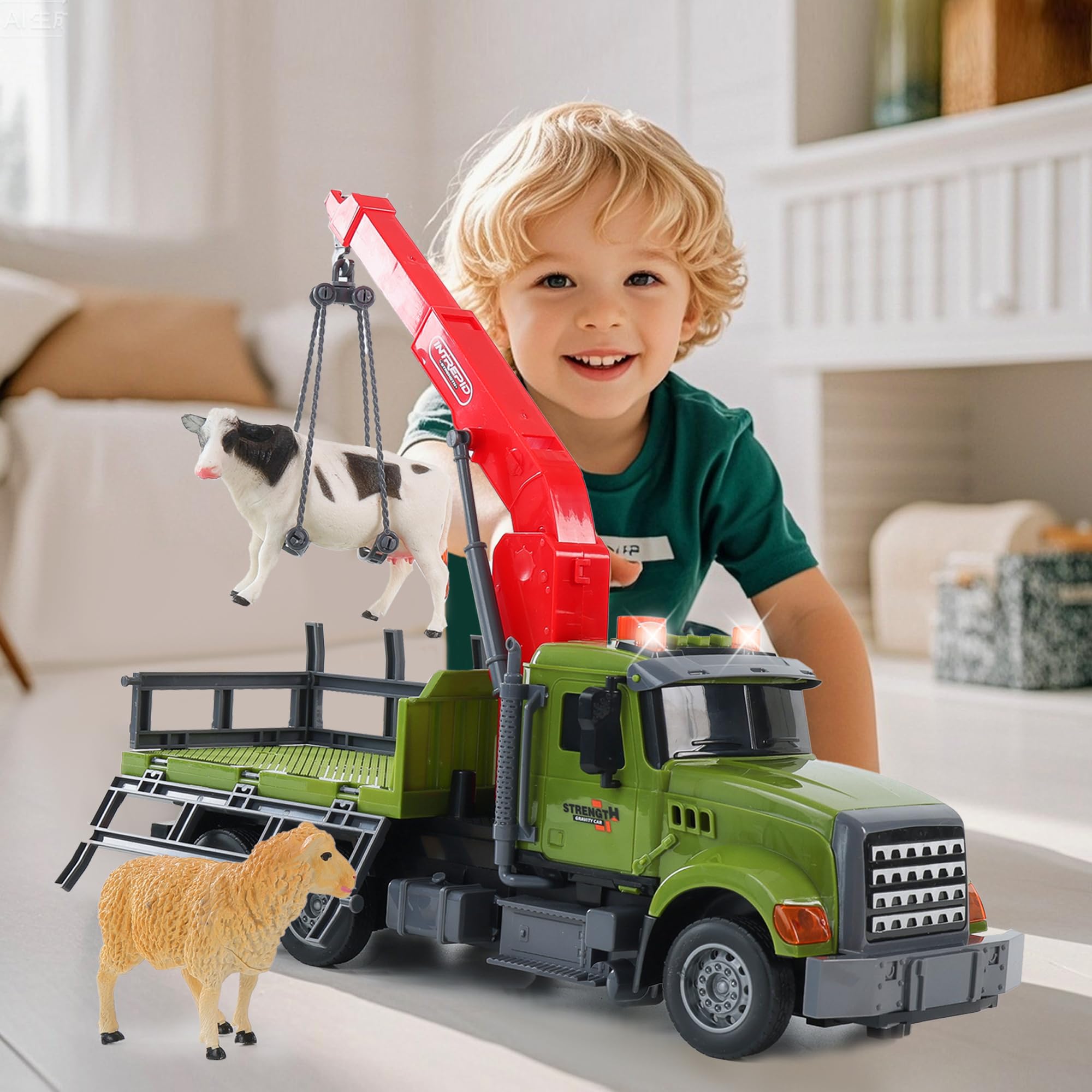 Chyucjl cow figurine enhances lifelike barn scenes.
