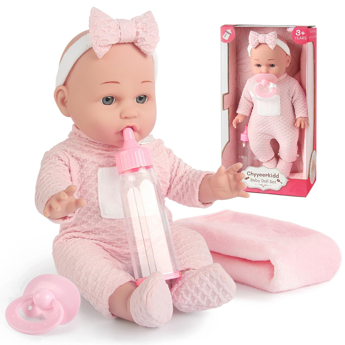 Chyyeerkidd 12in baby doll in gift box perfect for nurturing play.