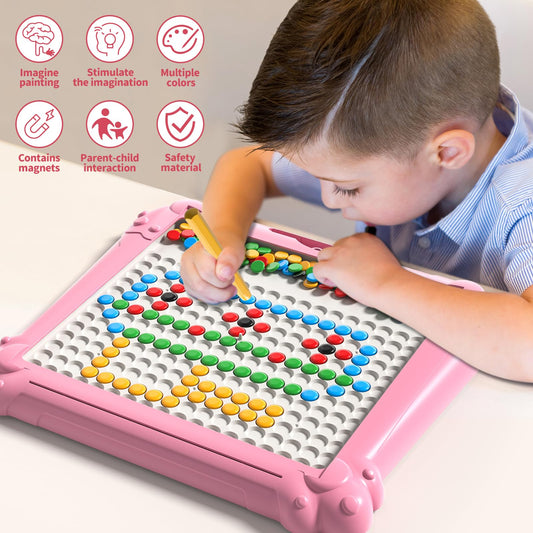 Ci Vetch magnetic drawing board dot art highlights beads and imaginative designs.